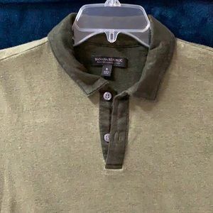 Banana Republic Performance Linen Green Polo